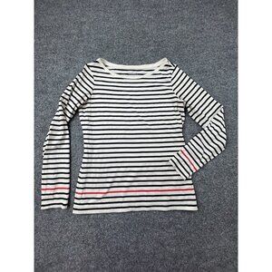 The Outfitters Women’s Striped Long Sleeve Boat Neck Top 100% Pima Cotton M/L